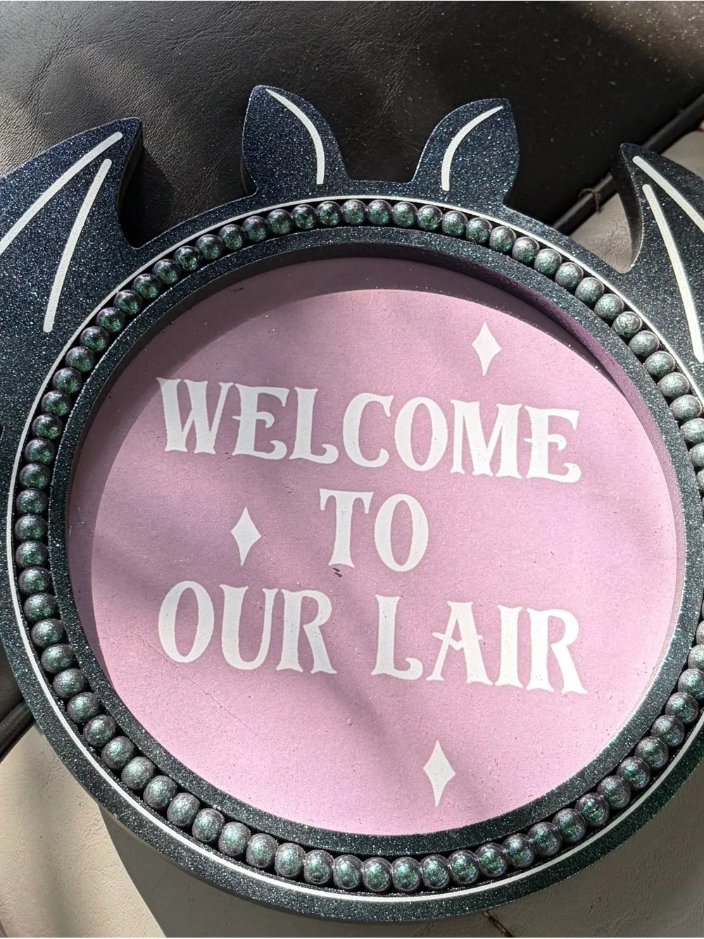 Welcome to Our Lair Pink Decorative Wall Plaque - Home Party Supplies